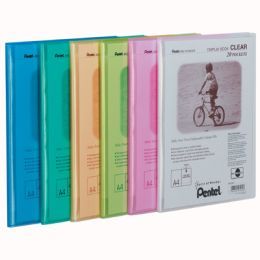 Album ofertowy Pentel Recycology Clear DCF243 A4, 30 koszulek, okładka przezroczysta różowy