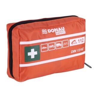 Apteczka samochodowa Donau SAFETY DIN 13167, w saszetce materiałowej pomarańczowa