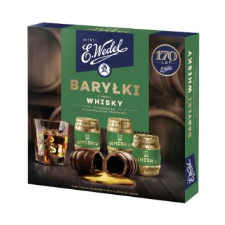 Baryłki Whiskyl Wedel, czekoladowe praliny z alkoholowym nadzieniem 200 g