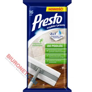 Chusteczki nawilżane Presto Do Podłóg, ściereczki jednorazowe 16 sztuk