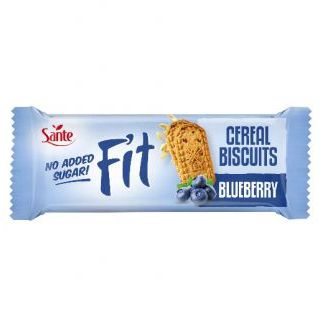 Ciastka Sante Fit 50g, bez cukru, zbożowe z jagodami 4 sztuki
