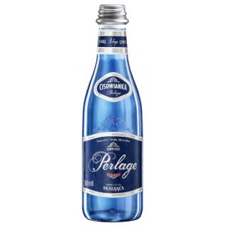 Cisowianka 0,3L x 24 sztuki, woda mineralna w szklanych butelkach musująca Perlage