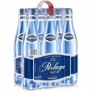 Cisowianka 0,7L x 6 sztuk, woda mineralna, w eleganckich butelkach PET musująca Perlage