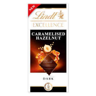 Czekolada Lindt Excellence Caramelised Hazelnut, gorzka z karmelizowanymi kawałkami orzechów laskowych 100 g