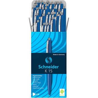 Długopis automatyczny Schneider K15 M, 50 sztuk, kartonik niebieski