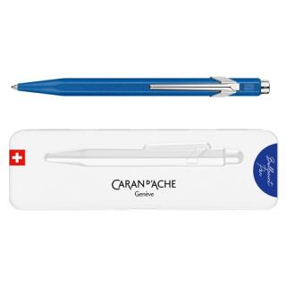 Długopis CARAN D'ACHE 849 Colormat-X w pudełku, wkład Goliath niebieski M niebieska obudowa