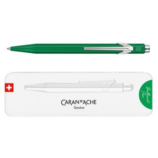 Długopis CARAN D'ACHE 849 Colormat-X w pudełku, wkład Goliath niebieski M zielona obudowa