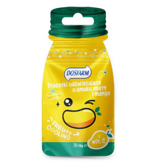 Drażetki odświerzające Dosfarm 15 g x 15 sztuk, bez cukru mięta i mango