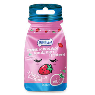 Drażetki odświerzające Dosfarm 15 g x 15 sztuk, bez cukru mięta i truskawka