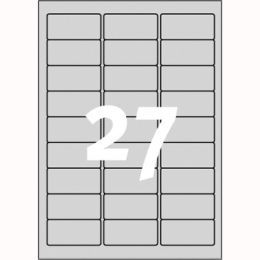 Etykiety znamionowe Avery Zweckform, srebrne poliestrowe, 20 arkuszy A4 63,5 x 29,6  mm