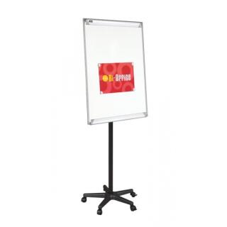 Flipchart mobilny na kółkach  Bi-Office, tablica suchościeralna - magnetyczna, wymiary 70x102 cm, z półką z półką na akcesoria