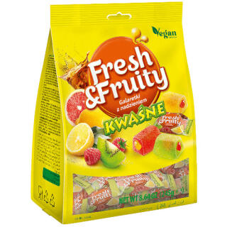 Fresh & Fruity Kwaśne Wawel, galaretki owocowe z płynnym nadzieniem 245 g