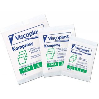 Gaza opatrunkowa Viscoplast, kompresy jałowe 3 sztuki, bawełniana 7,5 x 7,5 cm