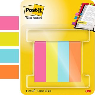 Karteczki indeksujące Post-it 12,7 x 44,4 mm, papierowe zakładki, 200 sztuk
670-4POPEU 4 kolory
