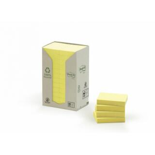 Karteczki samoprzylepne Post-it 38 x 51 mm, ekologiczne żółte bloczki 24 x 100 kartek