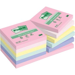 Karteczki samoprzylepne Post-it Nature 76 x 76 mm, ekologiczne, 5 pastelowych bloczków 12 x 100 kartek