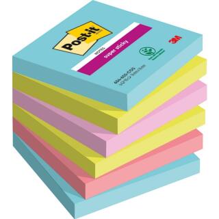 Karteczki samoprzylepne Post-it Super Sticky 76 x 76 mm, kolekcja Cosmic, 4 kolory bloczków 6 x 90 kartek