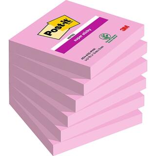 Karteczki samoprzylepne Post-it Super Sticky 76 x 76 mm, różowy bloczek 1 x 90 kartek