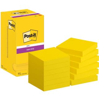 Karteczki samoprzylepne Post-it Super Sticky 76 x 76 mm, żółte bloczki 12 x 90 kartek