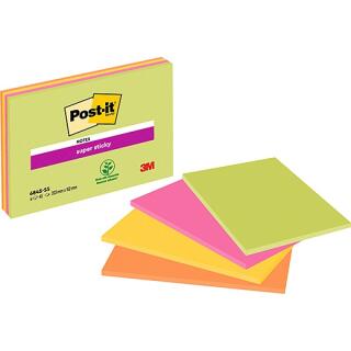 Karteczki samoprzylepne Post-it Super Sticky Meeting 149 x 200 mm, 4 kolory bloczków na spotkania 4 x 45 kartek