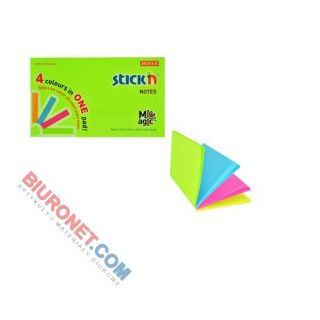 Karteczki samoprzylepne Skick'n Magic Pad 76x127 mm, 4 neonowe kolory 4 x 25 kartek