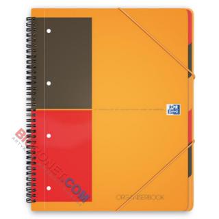 Kołozeszyt z teczką Oxford International Organiserbook A4+, 80 kartek, plastikowa oprawa
 w kratkę