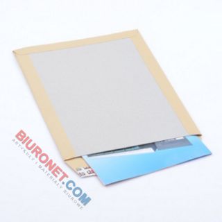 Koperty kartonowe B4 Board Pack, usztywniany tył 450g, samoprzylepne z paskiem HK, brązowe 100 sztuk