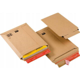 Koperty kartonowe NC Koperty CardPack z możliwością rozszerzenia RBD, samoprzylepne z paskiem HK, brązowe, 100 sztuk 303 x 413 mm