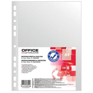 Koszulki krystaliczne Office Products A4 / 30 mikronów, w folii 100 sztuk
