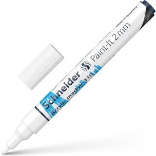 Marker akrylowy Schneider Paint-It 310, końcówka 2 mm biały