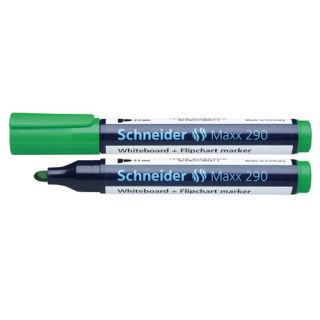 Marker do tablic Schneider Maxx 290, suchościeralny, końcówka okrągła 2-3 mm kolor zielony