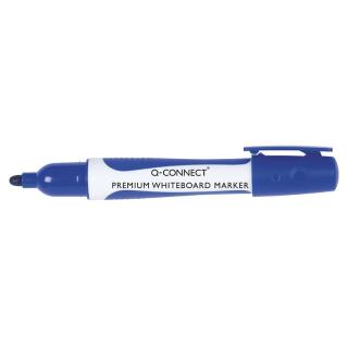 Marker suchościeralny Q-Connect Premium - 10 sztuk, końcówka okrągła 2-3 mm kolor niebieski