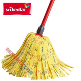 Mop paskowy Vileda Supermocio Soft, trzonek z mopem z wiskozy żółty