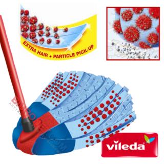 Mop paskowy Vileda Supermocio Velour 3xAction, zapasowy wkład z mikrofibry niebieski