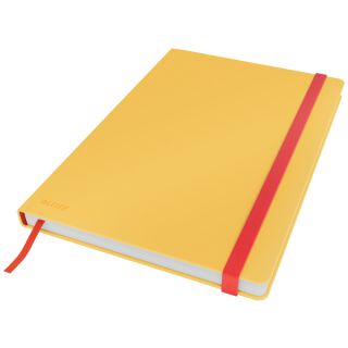 Notatnik Leitz Cosy Soft Touch B5, 96 kartek w kratkę, twarda okładka laminowana
 ciepły żółty