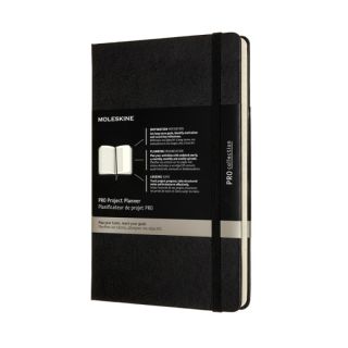 Notes Moleskine PRO Project Planner, 288 stron w linie do planowania projektów, twarda oprawa na gumkę L 13x21 cm
