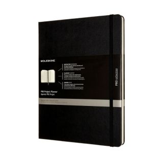 Notes Moleskine PRO Project Planner, 288 stron w linie do planowania projektów, twarda oprawa na gumkę
 XL 19x25 cm
