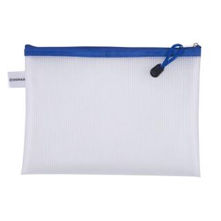 Obwoluta Donau Zipper Bag A5, transparentna koperta z suwakiem niebieska