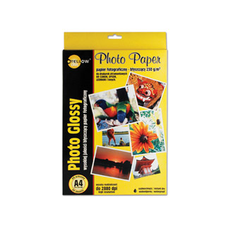 Papier fotograficzny Yellow One A4, błyszczący 230g, do wydruków atramentowych 20 arkuszy