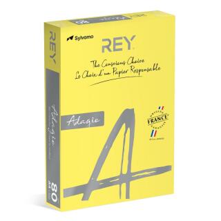 Papier kolorowy REY Adagio A4/80g Intense 500 arkuszy, intensywny 66 - żółty