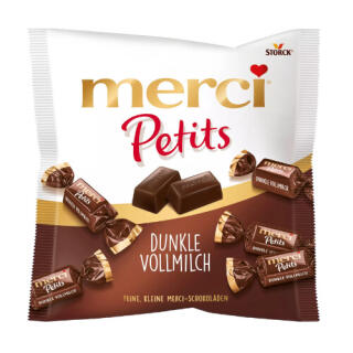 Petits Merci Dunkle Vollmilch, deserowe cukierki czekoladowe 125 g