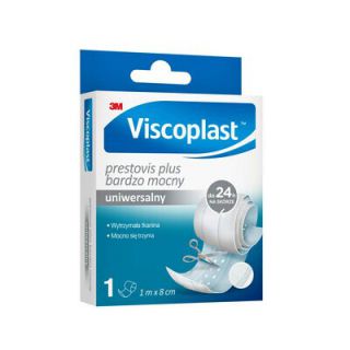 Plaster z opatrunkiem Viscoplast Prestovis Plus, supermocna tkanina, uniwersalny do cięcia 8 cm x 1 m