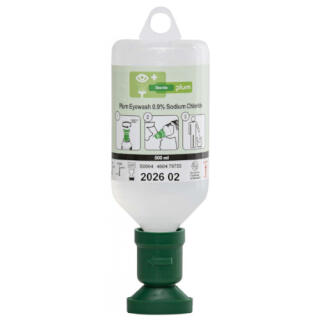 Płyn do płukania oczu PLUM Eyewash 0,9% chlorku sodu, sterylny, z nakładką na oko 500 ml