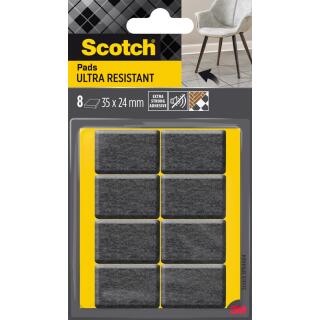 Podkładki filcowe Scotch Ultra Resistant 35 x 24 mm, samoprzylepne, czarno-białe 8 sztuk