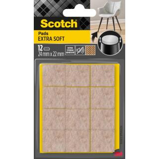 Podkładki wełniane Scotch Extra Soft 24 x 22 mm, samoprzylepne, beżowe 12 sztuk