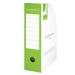 Pojemnik na dokumenty Q-CONNECT, karton, otwarte, A4/80mm, zielone
 zielone