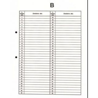 Przekładki do akt osobowych Biurfol DRU-055, wpinane przekładka B