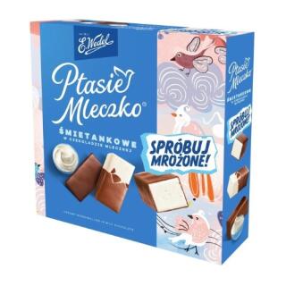 Ptasie Mleczko Śmietankowe Wedel, pianka w czekoladzie deserowej 340g