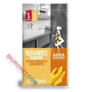 Rękawice gumowe Anna Zaradna, żółte, 1 para, antypoślizgowe rozmiar M