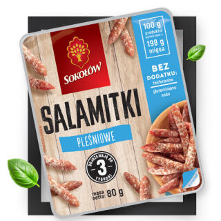 Salamitki Pleśniowe Sokołów, małe kiełbaski surowe 80g